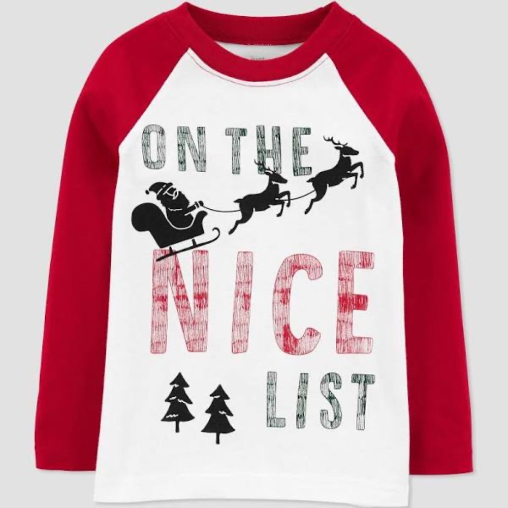 Carter's JOY Baby Boys' On The Nice List Christmas T-Shirt 18M NWT